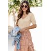 image:imageArachampCloz Womens Lightweight Fall Sweater Tops Casual Short Sleeve Blouses ShirtsBapricot