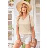 image:imageArachampCloz Womens Lightweight Fall Sweater Tops Casual Short Sleeve Blouses ShirtsBapricot