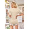image:imageArachampCloz Womens Lightweight Fall Sweater Tops Casual Short Sleeve Blouses ShirtsBapricot