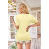 image:imageArachampCloz Womens Lightweight Fall Sweater Tops Casual Short Sleeve Blouses ShirtsBlight Yellow