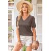 image:imageArachampCloz Womens Lightweight Fall Sweater Tops Casual Short Sleeve Blouses ShirtsBnutmeg