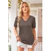 image:imageArachampCloz Womens Lightweight Fall Sweater Tops Casual Short Sleeve Blouses ShirtsBnutmeg