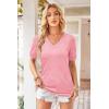 image:imageArachampCloz Womens Lightweight Fall Sweater Tops Casual Short Sleeve Blouses ShirtsBpink