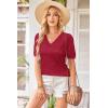 image:imageArachampCloz Womens Lightweight Fall Sweater Tops Casual Short Sleeve Blouses ShirtsBred