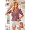 image:imageArachampCloz Womens Lightweight Fall Sweater Tops Casual Short Sleeve Blouses ShirtsDusty Rose