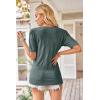 image:imageArachampCloz Womens Lightweight Fall Sweater Tops Casual Short Sleeve Blouses ShirtsGrey Green