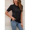image:imageArachampCloz Womens Summer Fall Lightweight Tops Short Sleeve Dressy BlouseBlack