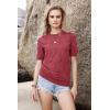 image:imageArachampCloz Womens Summer Fall Lightweight Tops Short Sleeve Dressy BlouseDusty Red