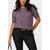 image:imageArachampCloz Womens Summer Fall Lightweight Tops Short Sleeve Dressy BlouseGrey Purple