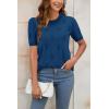 image:imageArachampCloz Womens Summer Fall Lightweight Tops Short Sleeve Dressy BlouseLake Blue