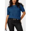 image:imageArachampCloz Womens Summer Fall Lightweight Tops Short Sleeve Dressy BlouseLake Blue