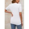 image:imageArachampCloz Womens Summer Fall Lightweight Tops Short Sleeve Dressy BlouseOffwhite