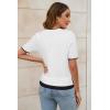 image:imageArachampCloz Womens Summer Fall Lightweight Tops Short Sleeve Dressy BlouseWhiteblack