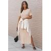 image:imageArachampCloz Womens Wool Blend Lightweight Spring Casual T Shirts Maxi Dress 2026Apricot