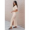image:imageArachampCloz Womens Wool Blend Lightweight Spring Casual T Shirts Maxi Dress 2026Apricot