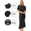 image:imageArachampCloz Womens Wool Blend Lightweight Spring Casual T Shirts Maxi Dress 2026Black