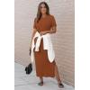image:imageArachampCloz Womens Wool Blend Lightweight Spring Casual T Shirts Maxi Dress 2026Caramel