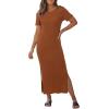 image:imageArachampCloz Womens Wool Blend Lightweight Spring Casual T Shirts Maxi Dress 2026Caramel
