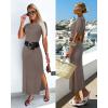 image:imageArachampCloz Womens Wool Blend Lightweight Spring Casual T Shirts Maxi Dress 2026Coffee