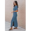 image:imageArachampCloz Womens Wool Blend Lightweight Spring Casual T Shirts Maxi Dress 2026Dusty Blue