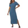 image:imageArachampCloz Womens Wool Blend Lightweight Spring Casual T Shirts Maxi Dress 2026Dusty Blue