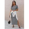image:imageArachampCloz Womens Wool Blend Lightweight Spring Casual T Shirts Maxi Dress 2026Gray