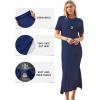 image:imageArachampCloz Womens Wool Blend Lightweight Spring Casual T Shirts Maxi Dress 2026Navy