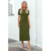 image:imageArachampCloz Womens Wool Blend Lightweight Spring Casual T Shirts Maxi Dress 2026Olive Green