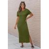 image:imageArachampCloz Womens Wool Blend Lightweight Spring Casual T Shirts Maxi Dress 2026Olive Green