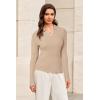 image:imageArachampCloz Womens Wool Blend Polo Sweater Shirt Business Casual Slim Fitted Fall Tops 2025Apricot
