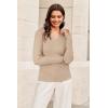 image:imageArachampCloz Womens Wool Blend Polo Sweater Shirt Business Casual Slim Fitted Fall Tops 2025Apricot