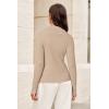 image:imageArachampCloz Womens Wool Blend Polo Sweater Shirt Business Casual Slim Fitted Fall Tops 2025Apricot
