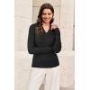 image:imageArachampCloz Womens Wool Blend Polo Sweater Shirt Business Casual Slim Fitted Fall Tops 2025Black