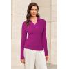 image:imageArachampCloz Womens Wool Blend Polo Sweater Shirt Business Casual Slim Fitted Fall Tops 2025Rose