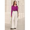 image:imageArachampCloz Womens Wool Blend Polo Sweater Shirt Business Casual Slim Fitted Fall Tops 2025Rose