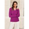 image:imageArachampCloz Womens Wool Blend Polo Sweater Shirt Business Casual Slim Fitted Fall Tops 2025Rose