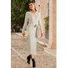 image:imageArachampCloz Womens Wool Blend Side Slit Polo Sweater Dresses 2025 Fall Business Casual OutfitsApricot