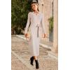 image:imageArachampCloz Womens Wool Blend Side Slit Polo Sweater Dresses 2025 Fall Business Casual OutfitsBeige