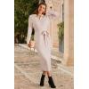 image:imageArachampCloz Womens Wool Blend Side Slit Polo Sweater Dresses 2025 Fall Business Casual OutfitsBeige