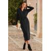 image:imageArachampCloz Womens Wool Blend Side Slit Polo Sweater Dresses 2025 Fall Business Casual OutfitsBlack