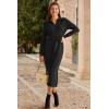 image:imageArachampCloz Womens Wool Blend Side Slit Polo Sweater Dresses 2025 Fall Business Casual OutfitsBlack