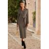 image:imageArachampCloz Womens Wool Blend Side Slit Polo Sweater Dresses 2025 Fall Business Casual OutfitsBrown Coffee