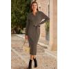 image:imageArachampCloz Womens Wool Blend Side Slit Polo Sweater Dresses 2025 Fall Business Casual OutfitsBrown Coffee