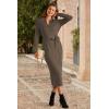 image:imageArachampCloz Womens Wool Blend Side Slit Polo Sweater Dresses 2025 Fall Business Casual OutfitsBrown Coffee