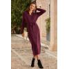 image:imageArachampCloz Womens Wool Blend Side Slit Polo Sweater Dresses 2025 Fall Business Casual OutfitsBurgundy