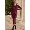 image:imageArachampCloz Womens Wool Blend Side Slit Polo Sweater Dresses 2025 Fall Business Casual OutfitsBurgundy