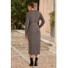 image:imageArachampCloz Womens Wool Blend Side Slit Polo Sweater Dresses 2025 Fall Business Casual OutfitsCoffee