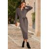 image:imageArachampCloz Womens Wool Blend Side Slit Polo Sweater Dresses 2025 Fall Business Casual OutfitsCoffee