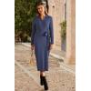 image:imageArachampCloz Womens Wool Blend Side Slit Polo Sweater Dresses 2025 Fall Business Casual OutfitsDark Blue