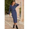 image:imageArachampCloz Womens Wool Blend Side Slit Polo Sweater Dresses 2025 Fall Business Casual OutfitsDark Blue